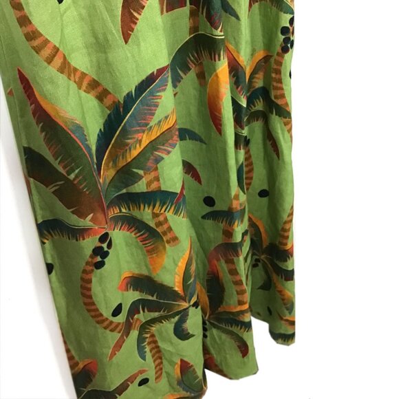 FARM RIO Antro Green Tie Front Linen Dress - Picture 7 of 14